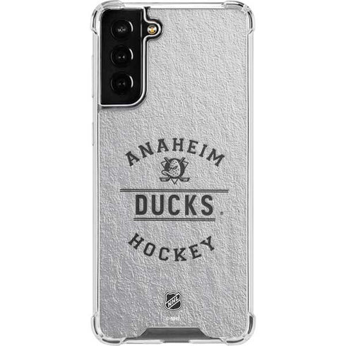 NHL Anaheim Ducks Black Text Galaxy S21 FE Clear Case